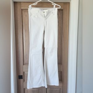 White flare jeans